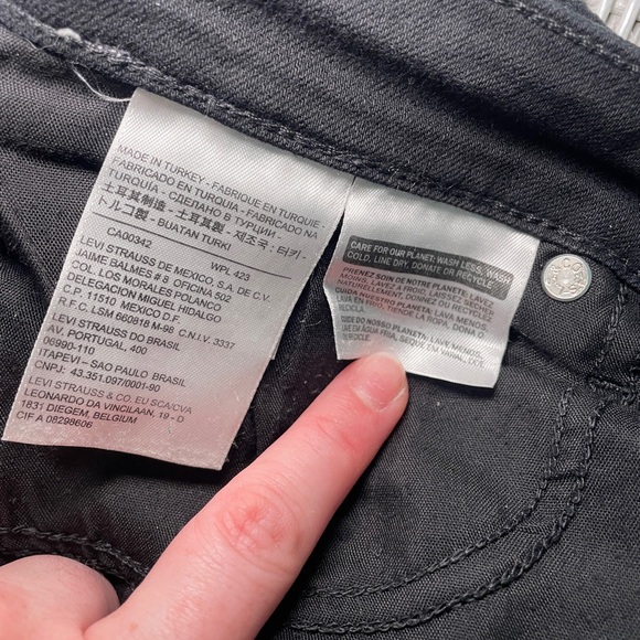 Levi’s 711 Skinny Black Low Rise Skinny Stretch Jeans Size 29 - Picture 9 of 9